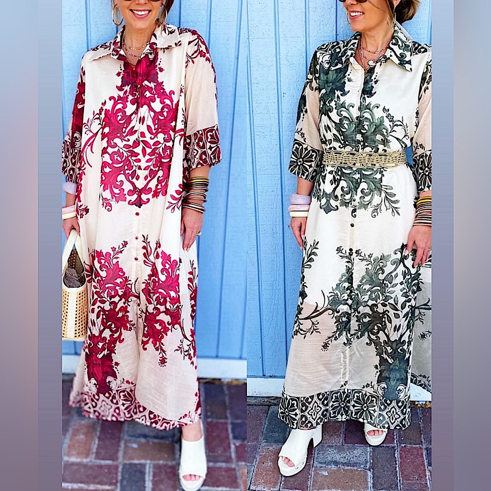 Made in Italy Floral Print Maxi Dress